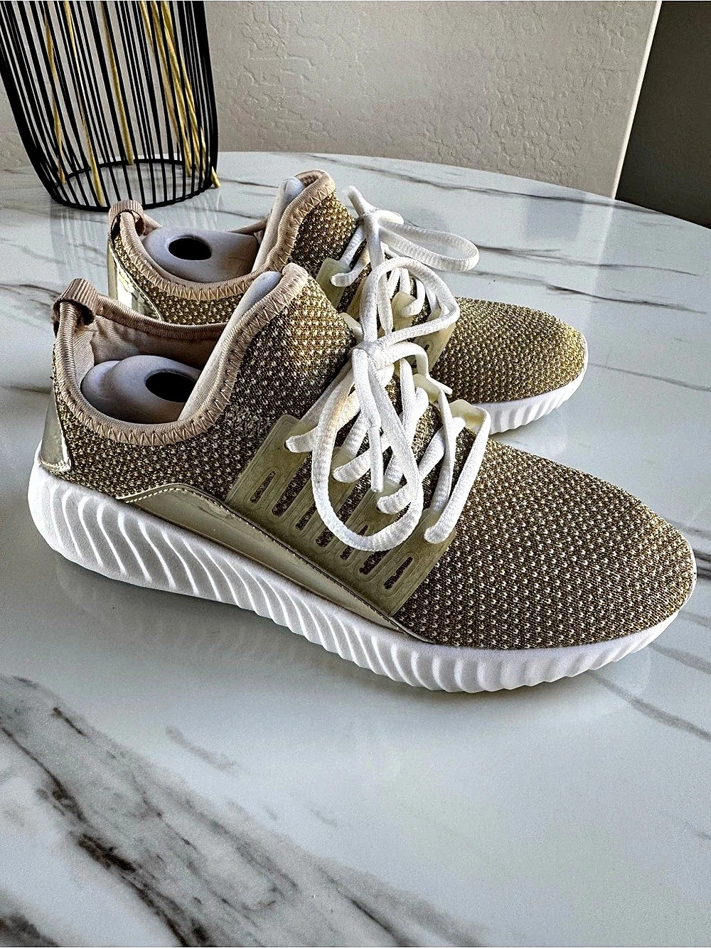Gold & White Sneakers